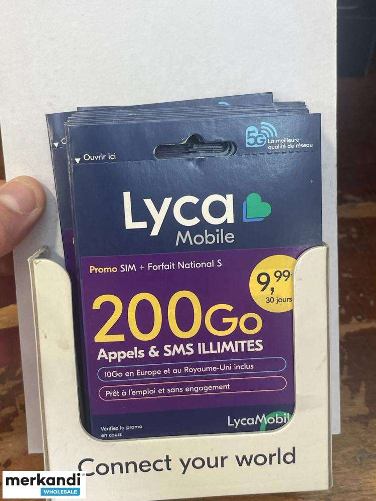 Lyca Mobile SIM card: 200GB data + unlimited calls and texts, no contract required.